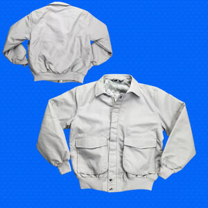 Sports Master Jacket Men's Large Gray Bomber Faux Fur Lined Made in USA Vintage